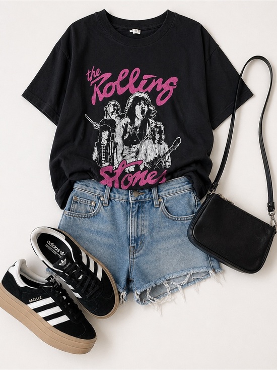 Tops - Rolling Stones Black Graphic T-Shirt